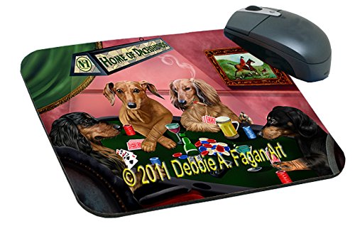 4 Dogs Playing Poker Dachshund Mousepad