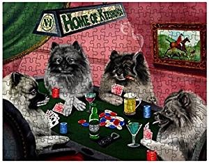 Keeshonds Puzzle 252 Pc with Photo Tin Four Dogs Playing Poker