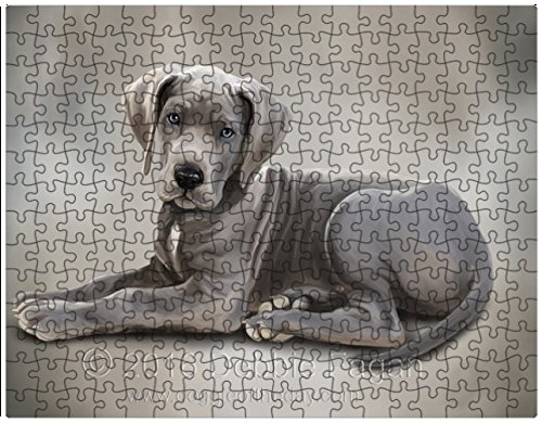 Great Dane Puppy Dog Art Portrait Print 252 Pc. Puzzle with Photo Tin