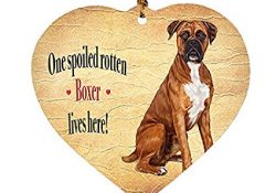 Boxers Spoiled Rotten Dog Heart Christmas Ornament