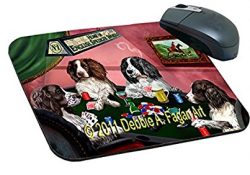 4 Dogs Playing Poker English Springer Spaniel Mousepad