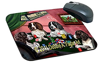 4 Dogs Playing Poker English Springer Spaniel Mousepad