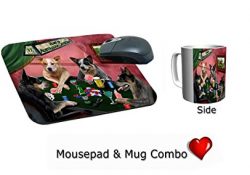Australian Cattle Dog Playing Poker Mug & Mousepad Combo Gift Set