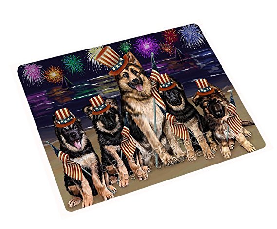  4th of July Independence Day Firework German Shepherds Dog Magnet MAG50589 (Small 5.5" x 4.25") 
