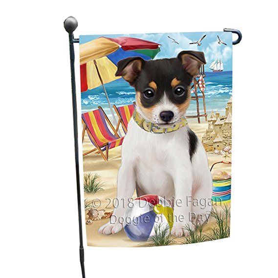 Doggie of the Day Pet Friendly Beach Rat Terrier Dog Garden Flag GFLG49906