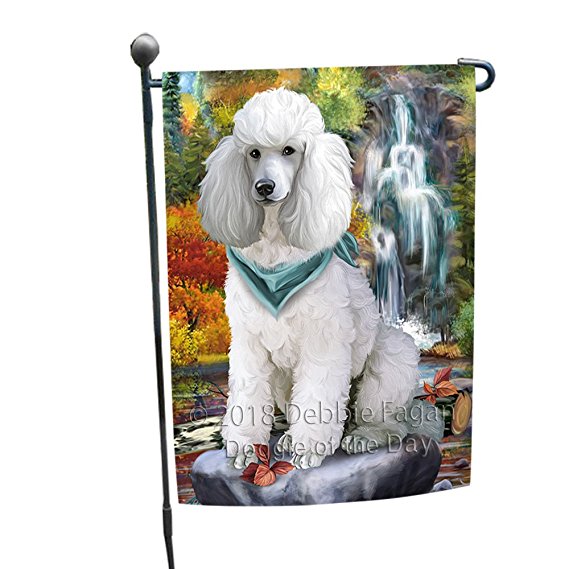Doggie of the Day Scenic Waterfall Poodle Dog Garden Flag GFLG49310