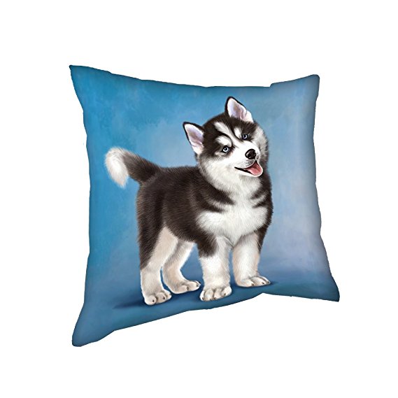 Siberian Husky Dog Throw Pillow (14x14)